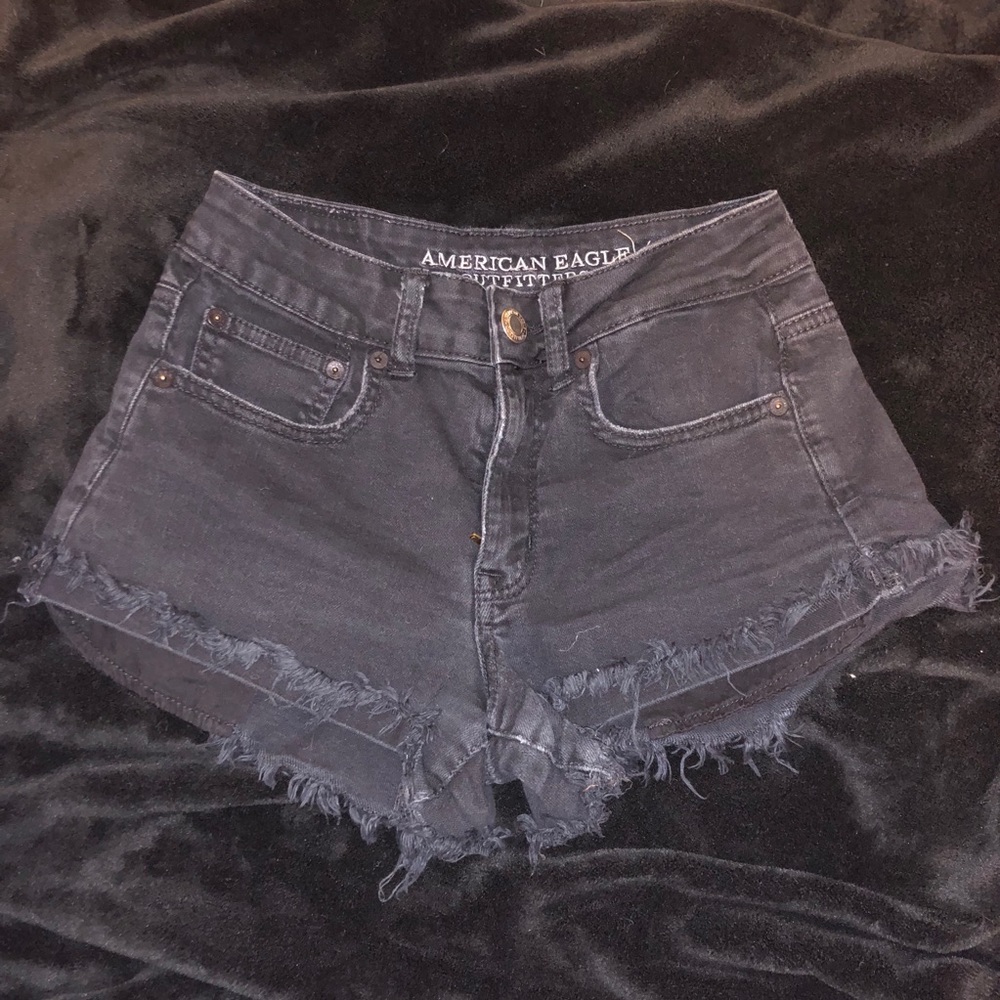 American Eagle Black Shorts Hi Rise Festival